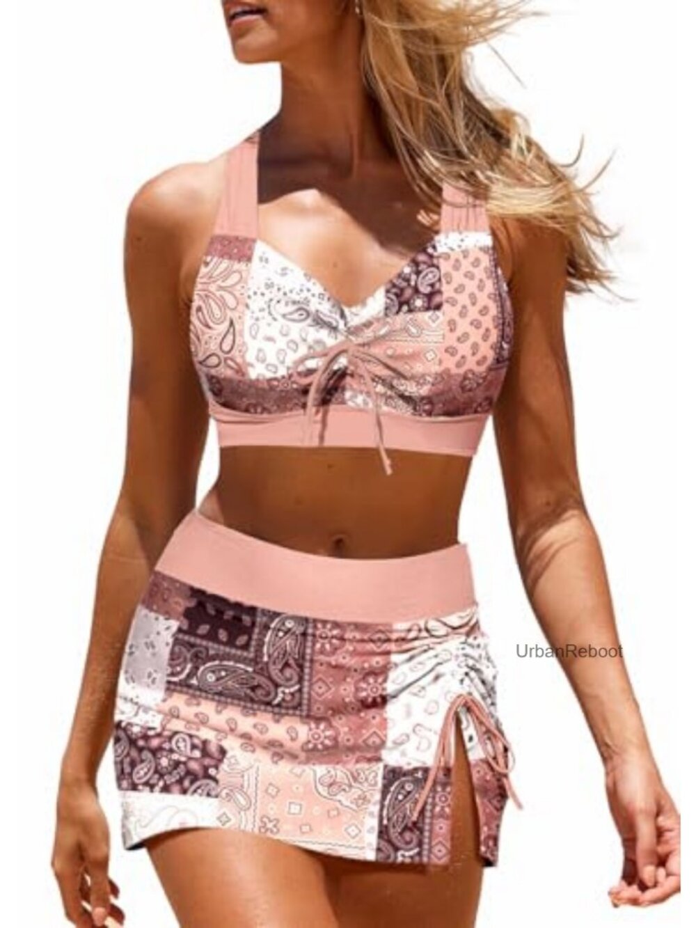 Women's Push Up Bikini Set 2 Piece Criss Cross Swim Skirt Swimsuit